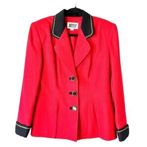Vintage Red & Gold Equestrian Blazer Jacket Size 10